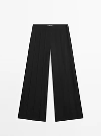 Wide-leg trousers with seam details
