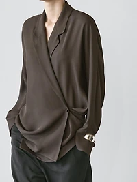 Flowing double-breasted overshirt