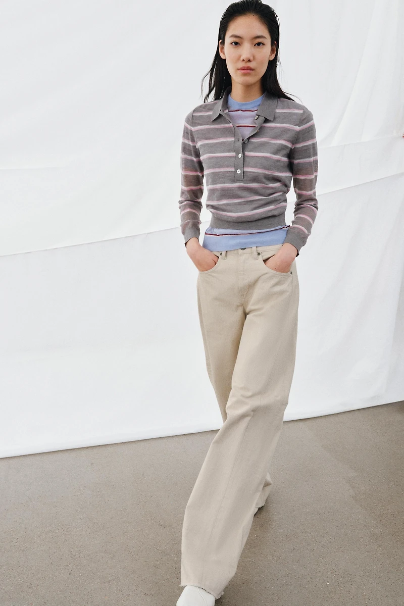 EXTRA-FINE WOOL STRIPED POLO