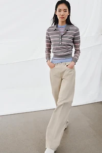 EXTRA-FINE WOOL STRIPED POLO