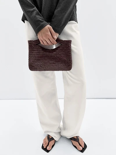 Mini-sac en cuir nappa tressé