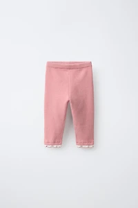 RUFFLED KNIT LEGGINGS