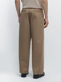 Relaxed fit cotton trousers