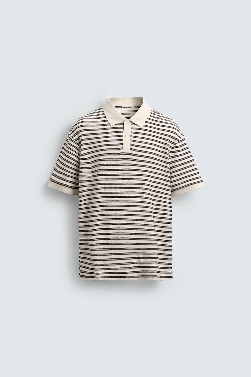 REGULAR FIT STRIPED JACQUARD POLO
