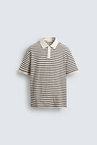 REGULAR FIT STRIPED JACQUARD POLO