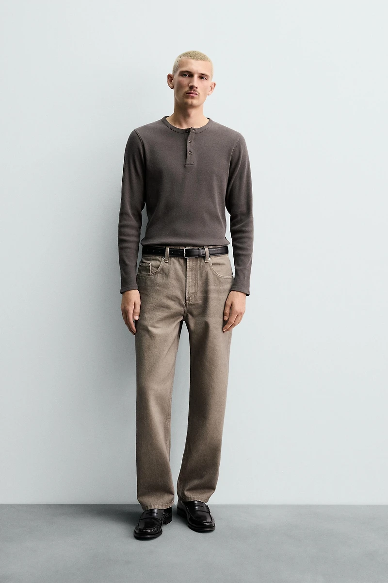 PRINTED WASHED STRAIGHT FIT JEANS