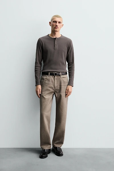 PRINTED WASHED STRAIGHT FIT JEANS