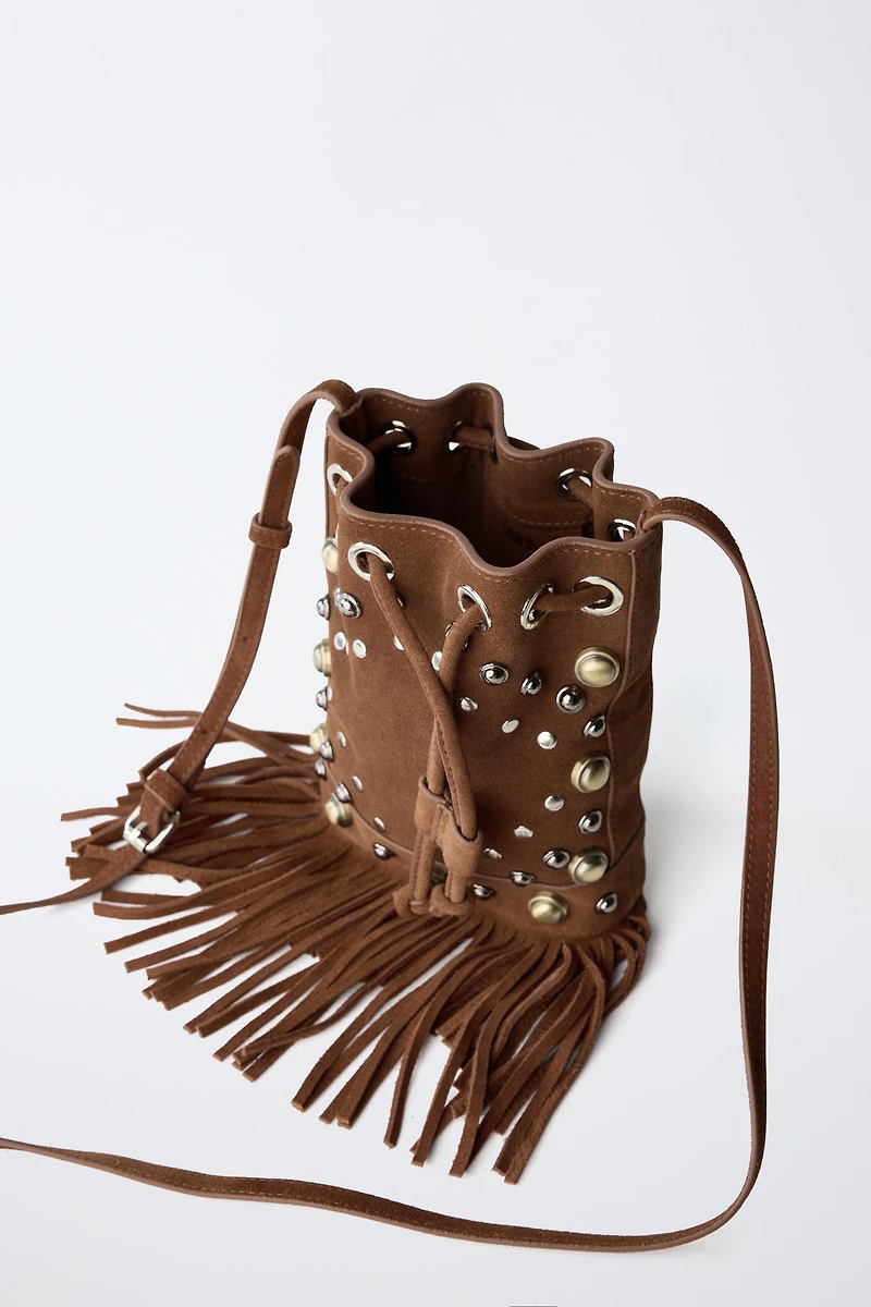 BOURSE EN CUIR À FRANGES