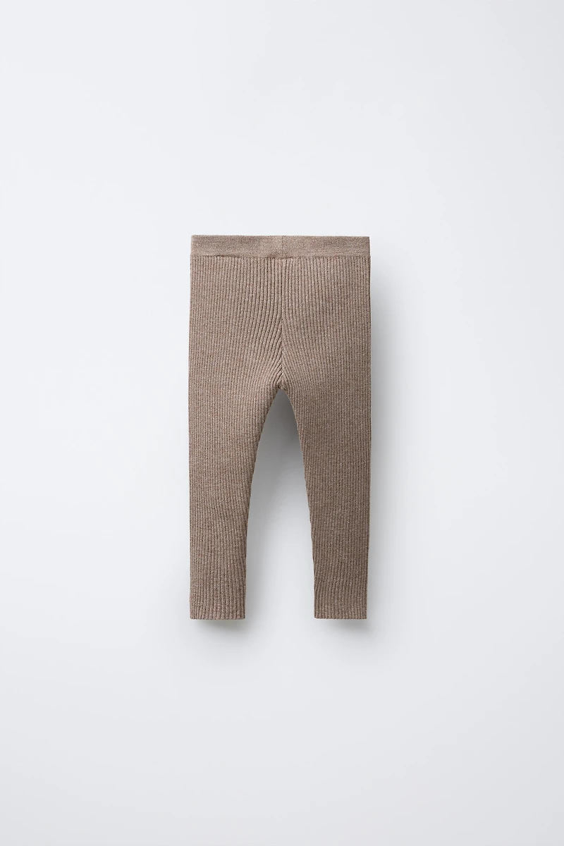 RIBBED KNIT LEGGINGS