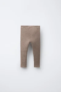 RIBBED KNIT LEGGINGS