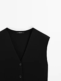 V-neck knit vest