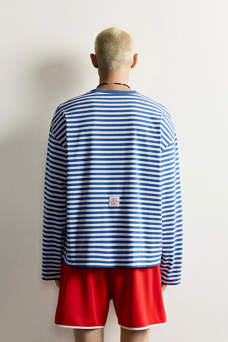 STRIPED JACQUARD EMBROIDERED T-SHIRT