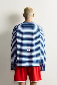 STRIPED JACQUARD EMBROIDERED T-SHIRT