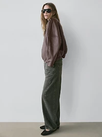 Asymmetric nappa leather bomber jacket