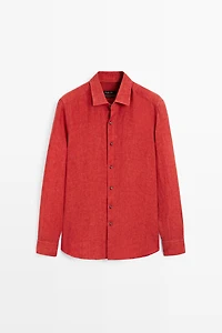 Regular fit 100% linen faded shirt