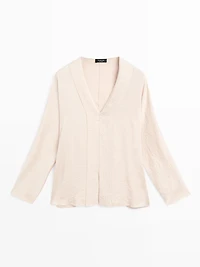 Satin V-neck blouse