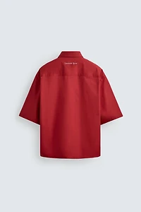 RELAXED FIT CONTRAST EMBROIDERY SHIRT