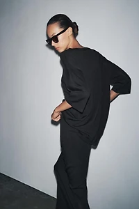TOP OVERSIZE EN MAILLE LISSE