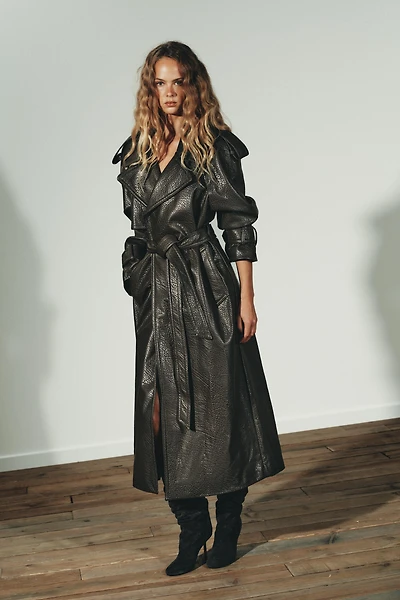 FAUX LEATHER COAT