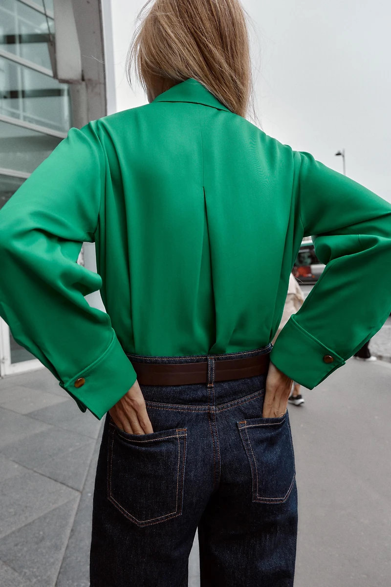 SATIN EFFECT POCKET SHIRT