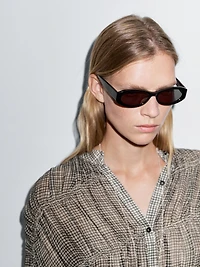 Gathered gingham shirt