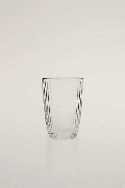 LINE-DESIGN GLASS SOFT DRINK TUMBLER