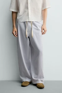 STRIPED WIDE FIT PANTS