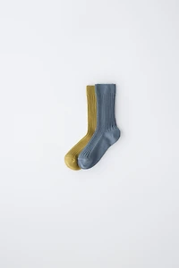 TWO-PACK OF RIBBED HIGH SOCKS