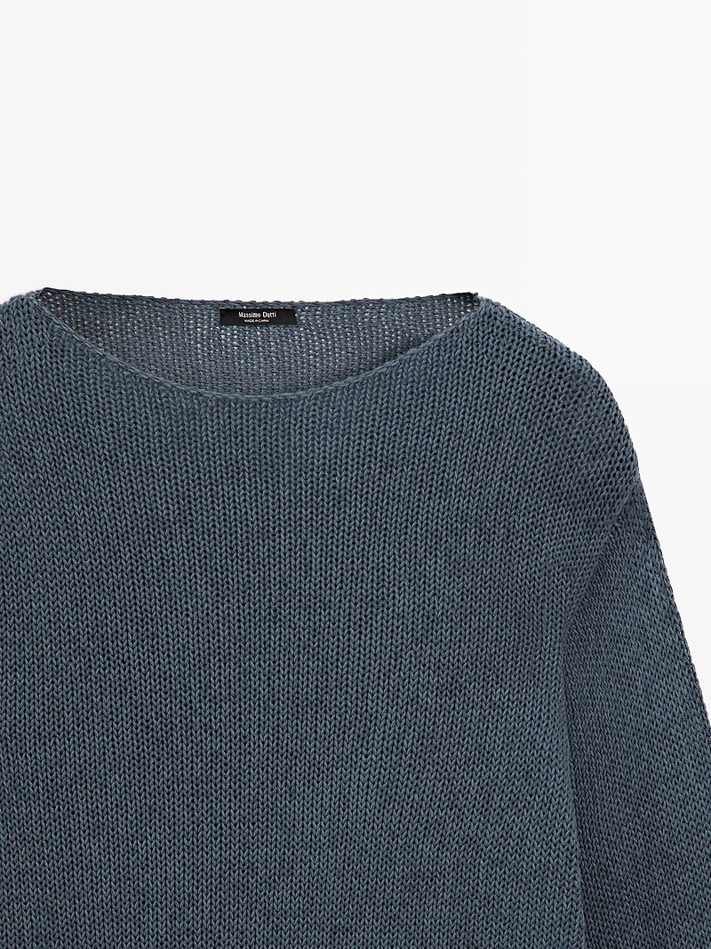 Pull en maille ajourée coton mélangé