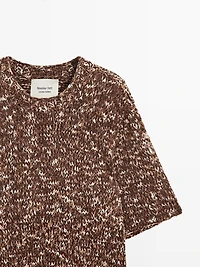 Contrast knit and leather sweater - LIMITED