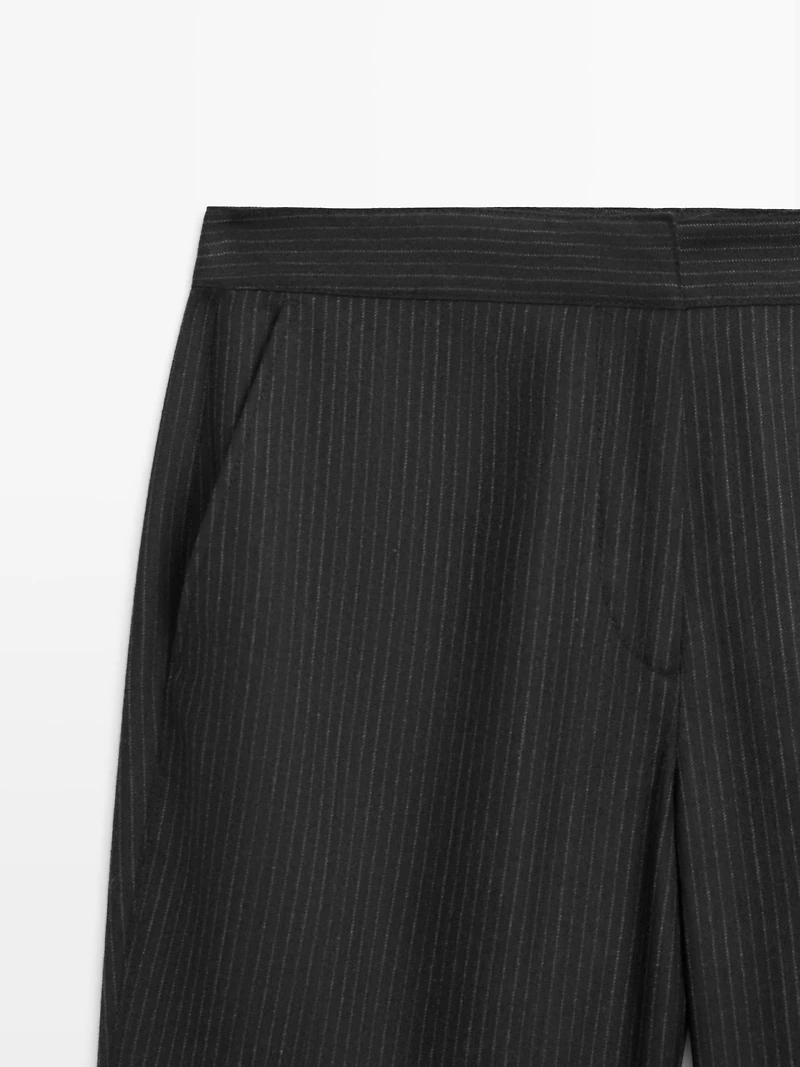 Flare fit pinstripe trousers