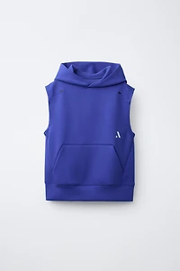 SPORTY LOGO HOODED VEST