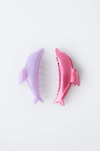 TWO-PACK OF DOLPHIN HAIR CLIPS