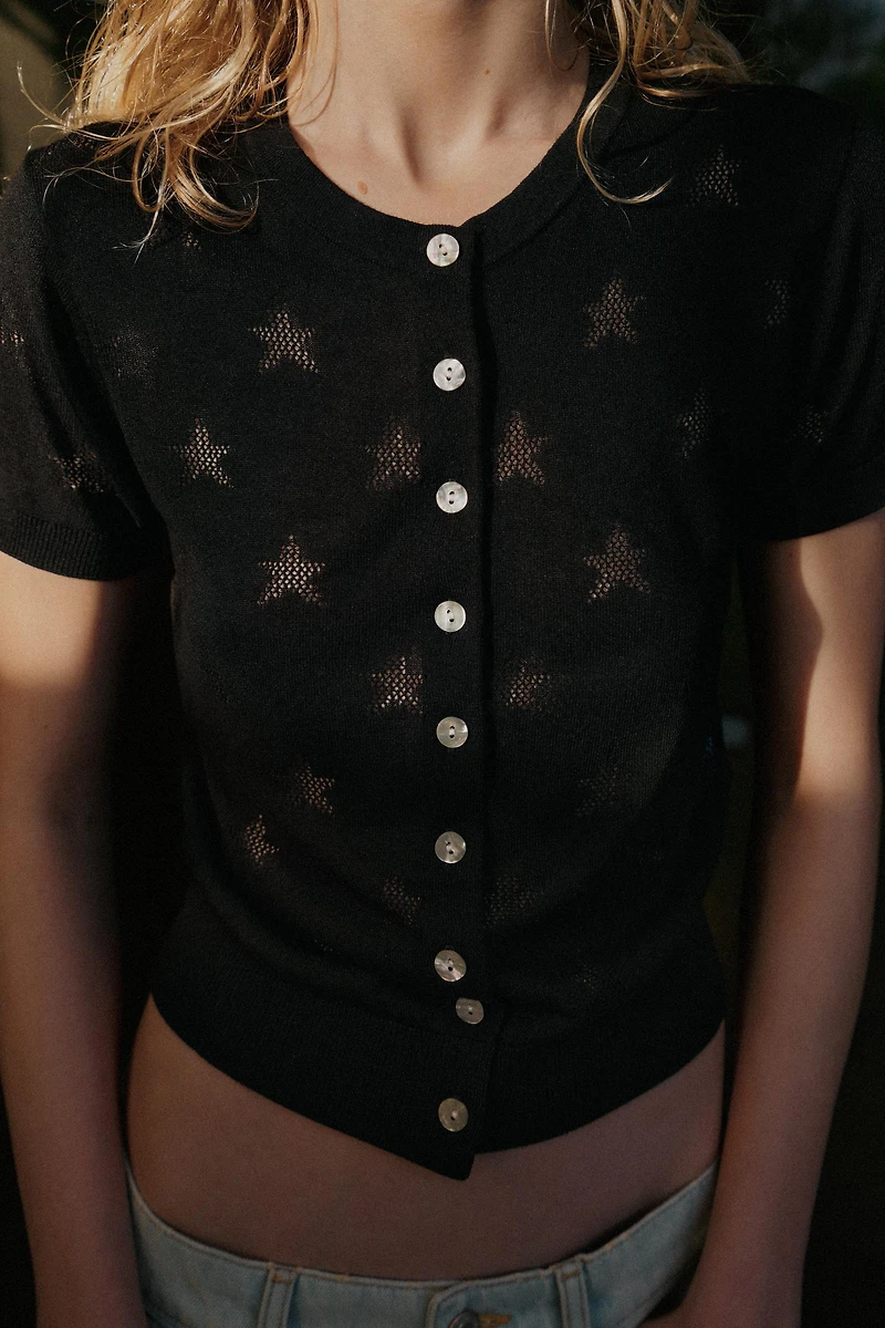 STAR SHORT SLEEVE CARDIGAN