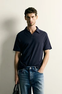 REGULAR FIT STRIPED FLOWY POLO