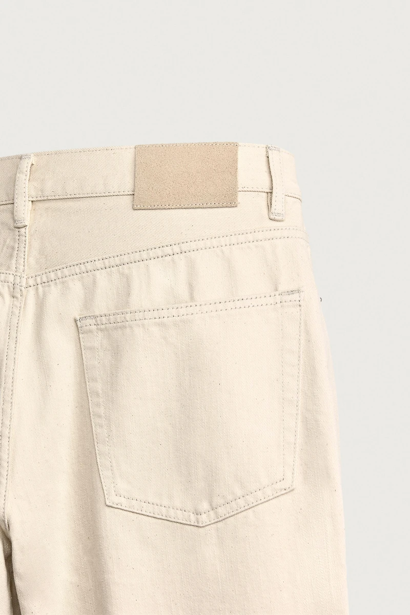 Contrast Cuff Straight Fit Jeans