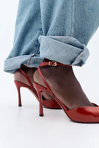 STILETO HEELED ANKLE STRAP SANDALS