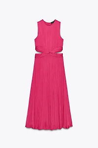 SATIN EFFECT CUT OUT MIDI DRESS