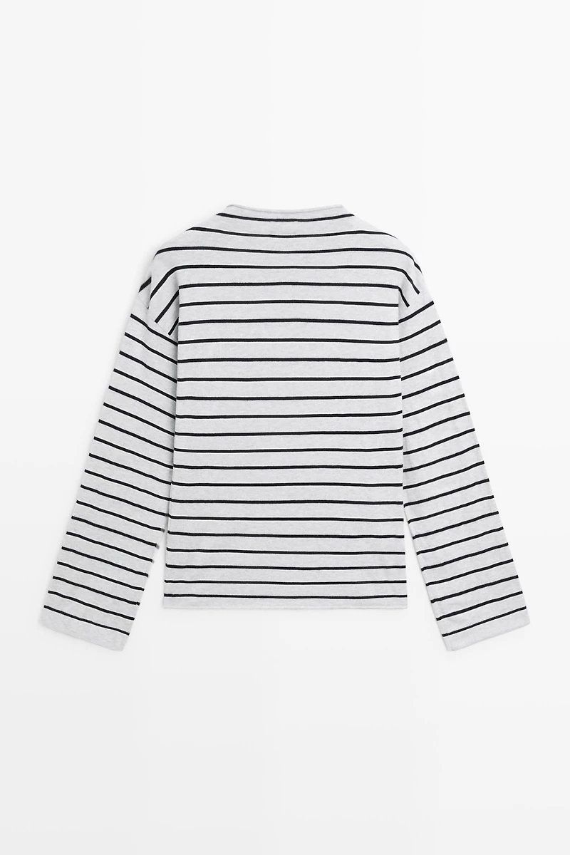 Pull en maille à rayures 100 % coton