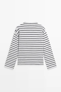 Pull en maille à rayures 100 % coton