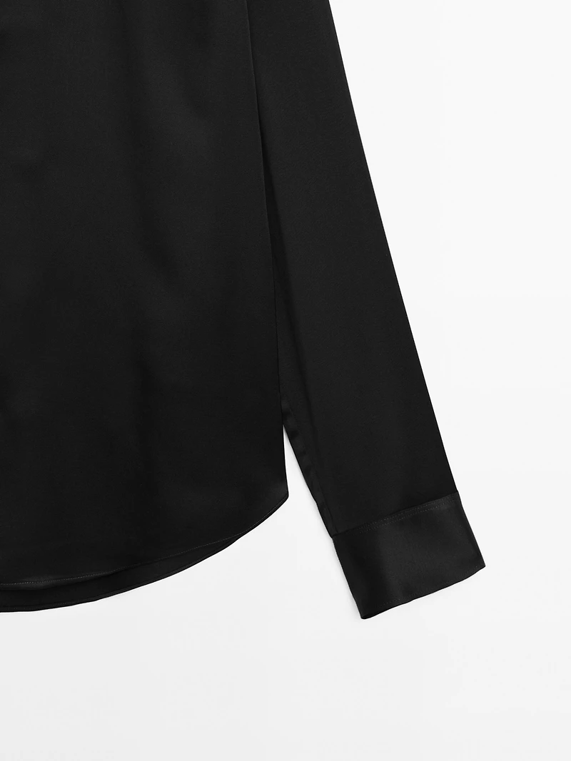 Flowing satin shirt