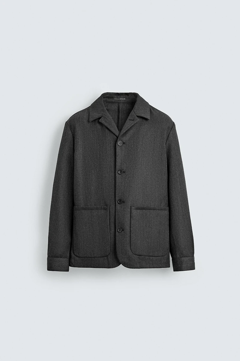 100% WOOL POCKET OVERSHIRT