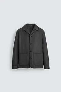 100% WOOL POCKET OVERSHIRT