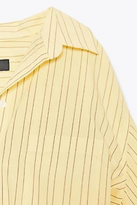 STRIPED OVERSIZED POPLIN SHIRT