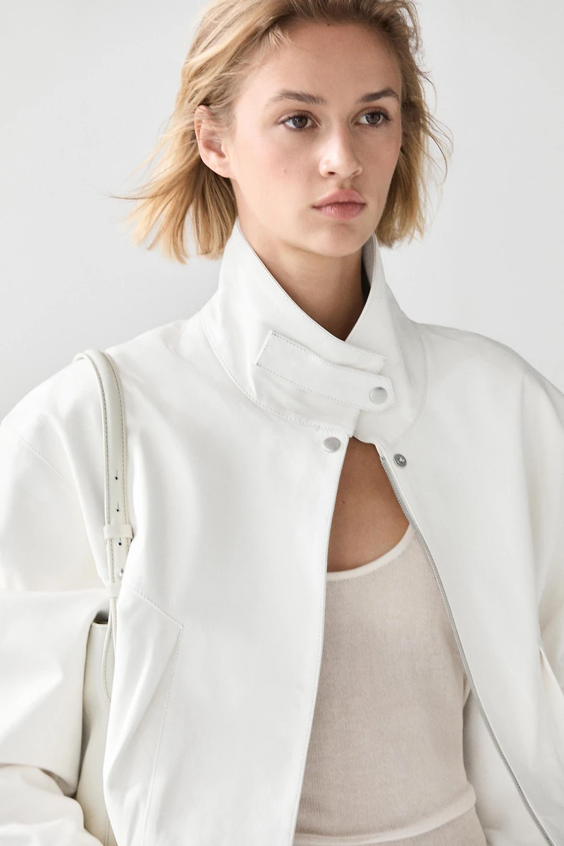 Nappa leather bomber jacket