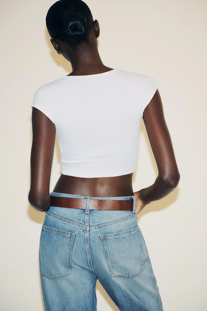 COTTON MODAL CROP T-SHIRT