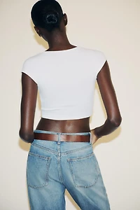 COTTON MODAL CROP T-SHIRT