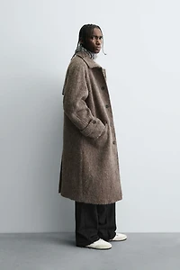 FAUX FUR WOOL COAT