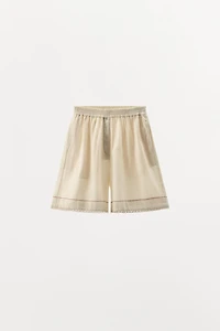 CONTRAST LINEN BERMUDA SHORTS LIMITED EDITION