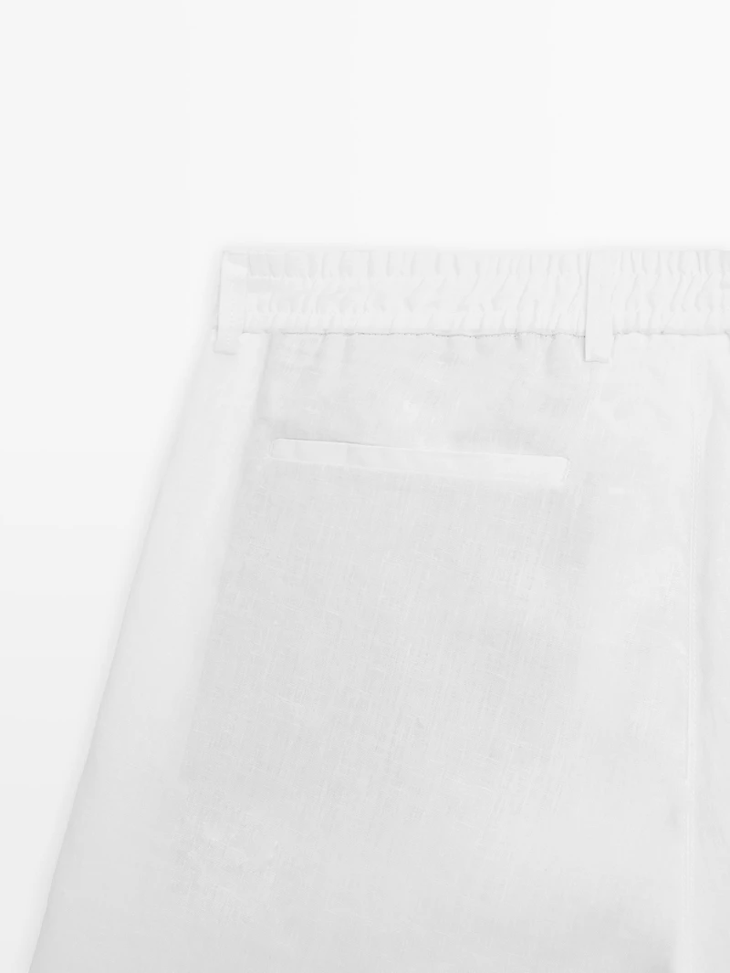 Bermuda semi-jogger 100 % lin